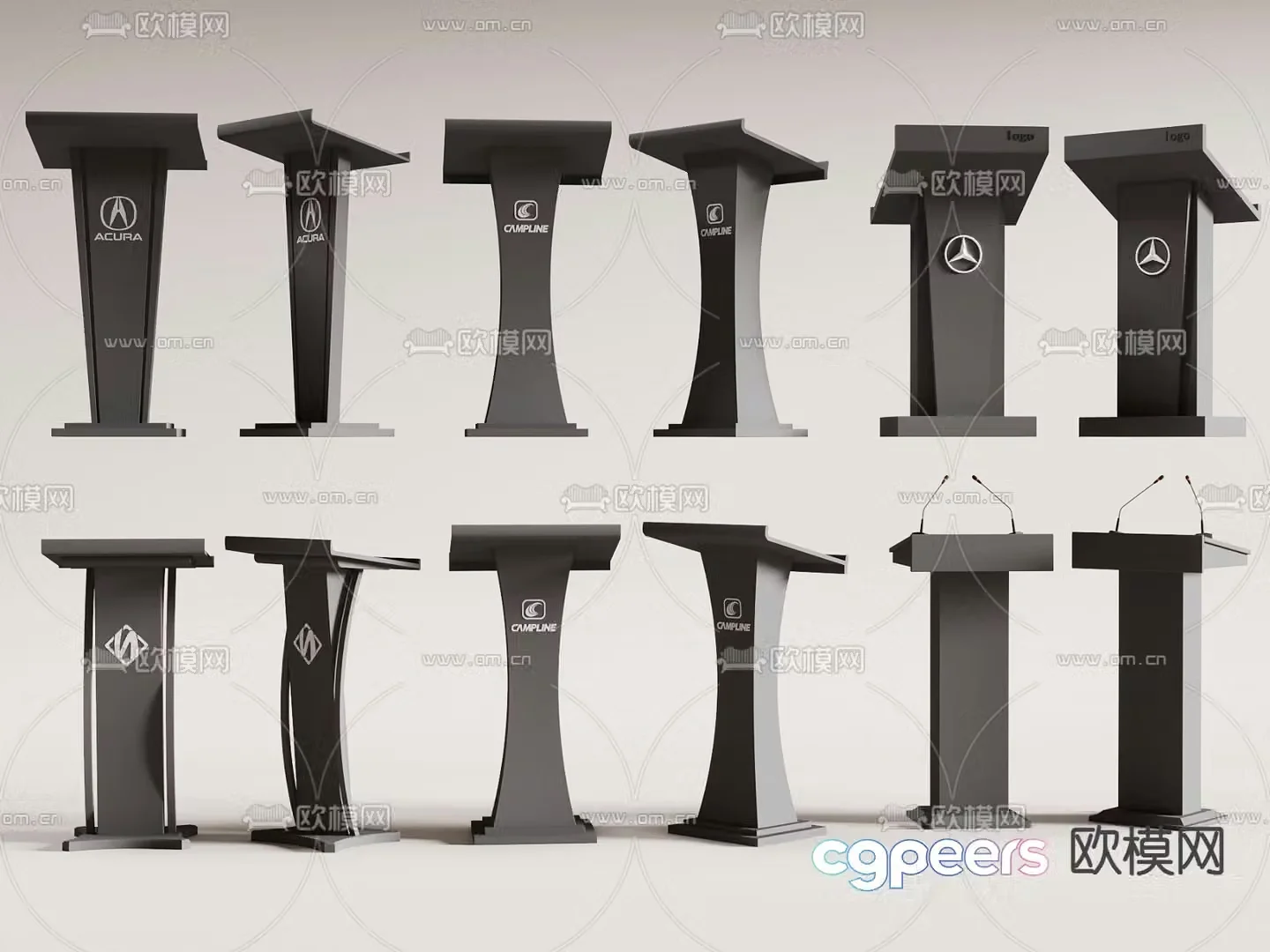 Lecture podium presiding podium 3d model