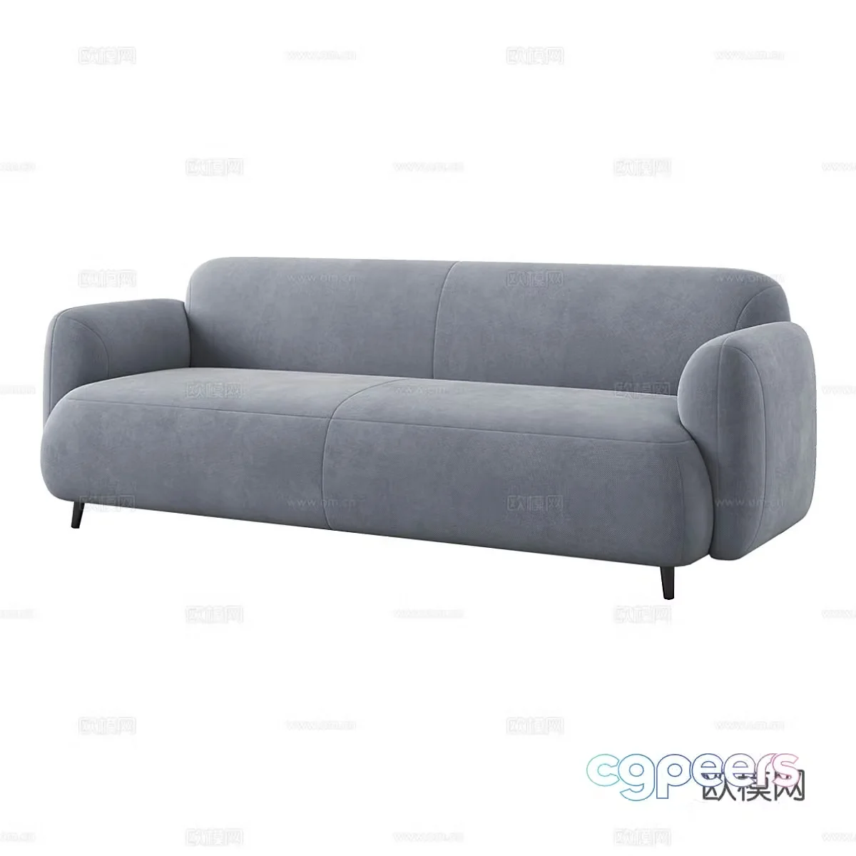 3d model of double sofa