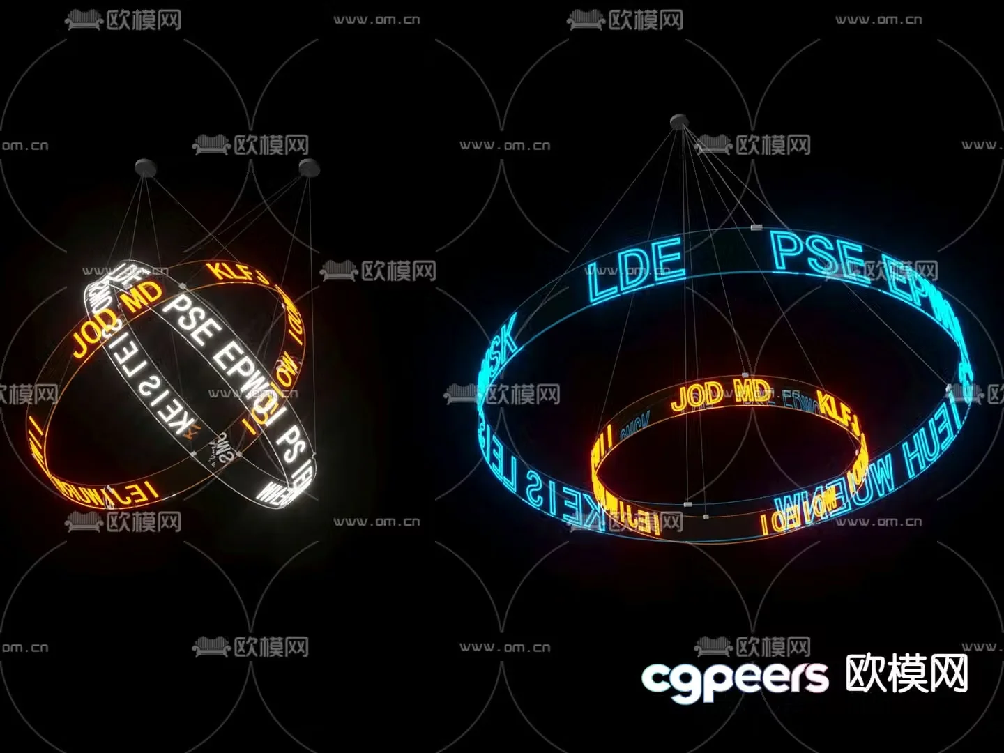 neon light decorative light ring light 3d model