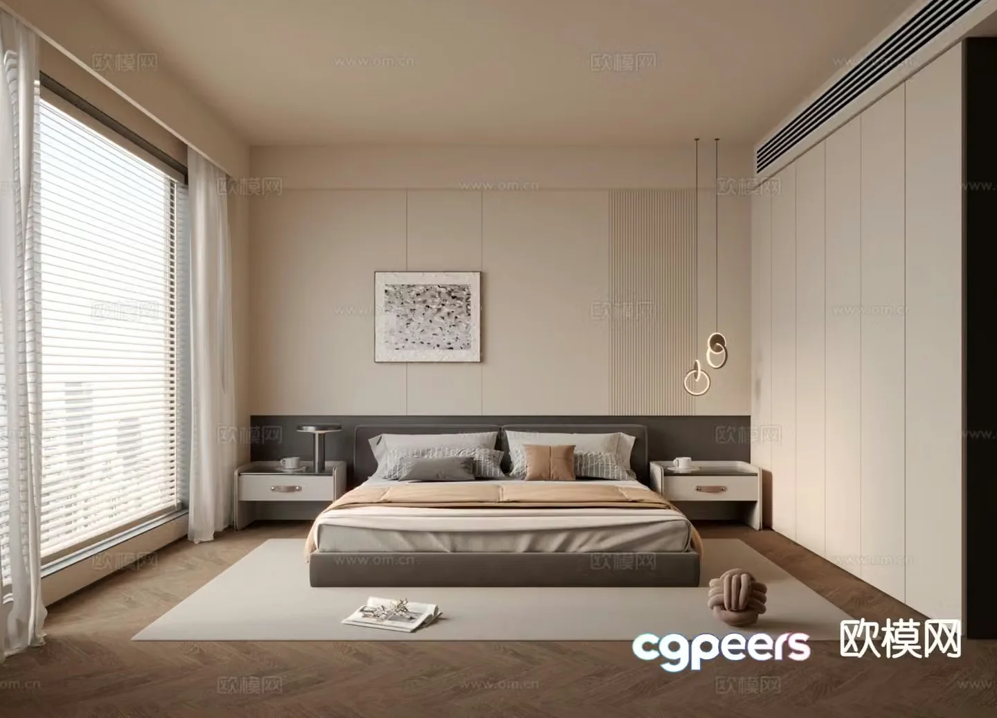 Modern bedroom master bedroom 3d model