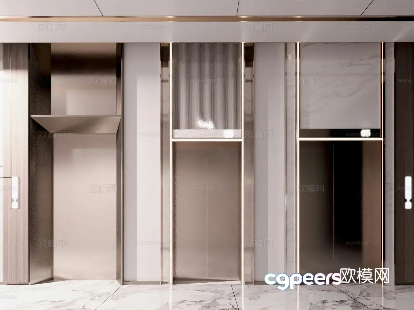Modern elevator hotel elevator residential elevator 3D model