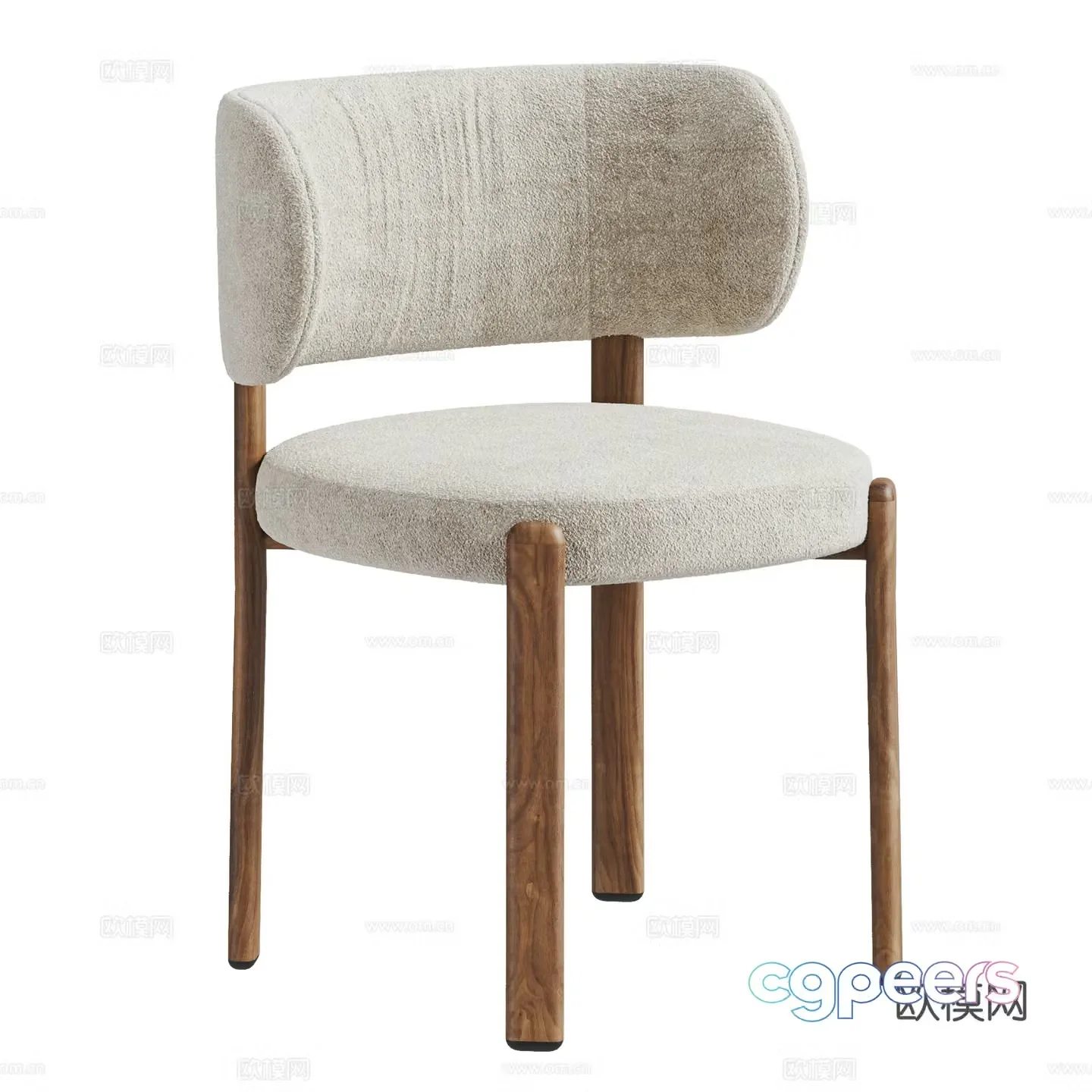 Medium-old dining chair combination 3D model