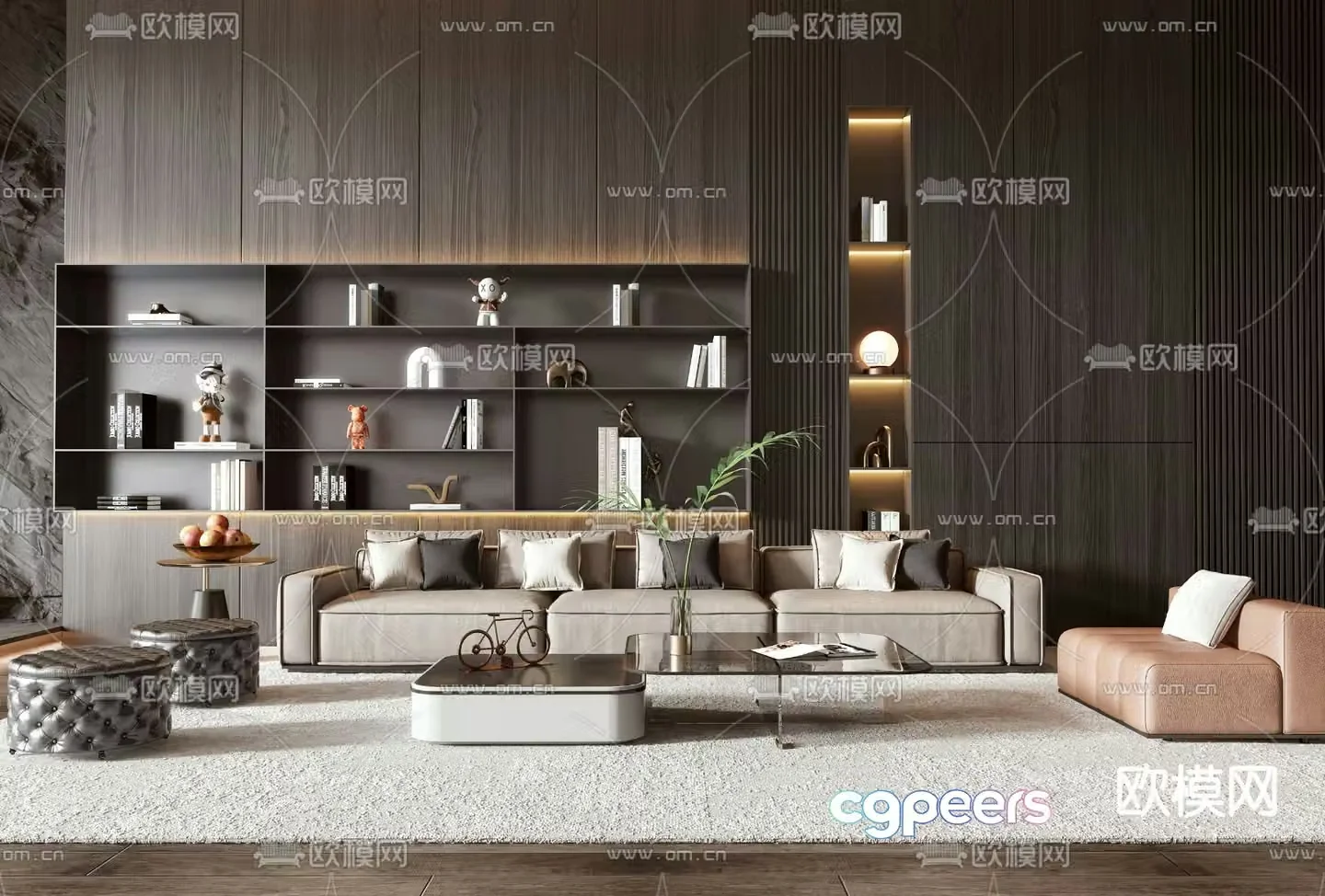 Modern sectional sofa 3d model