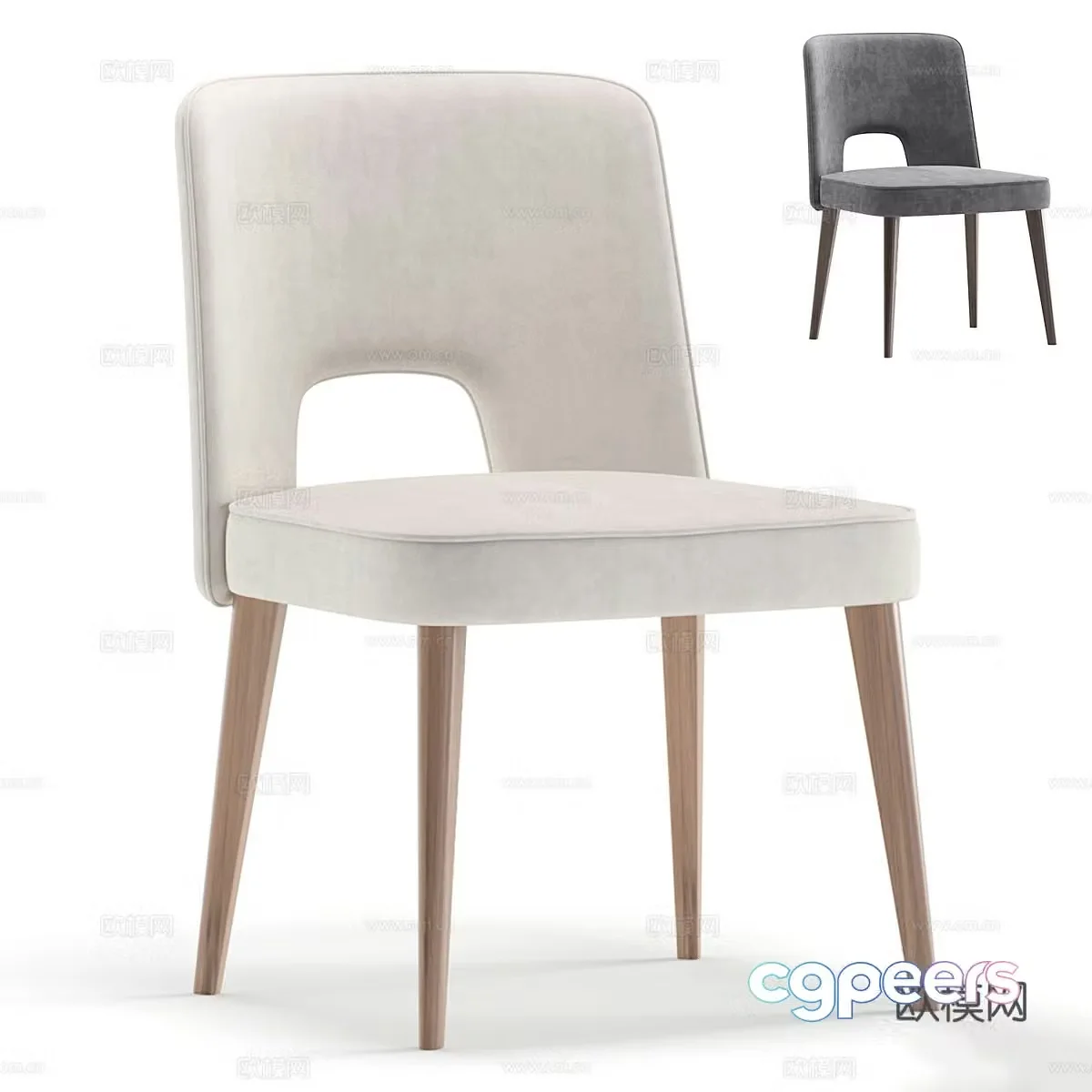 Modern Nordic art dining chair 3d model