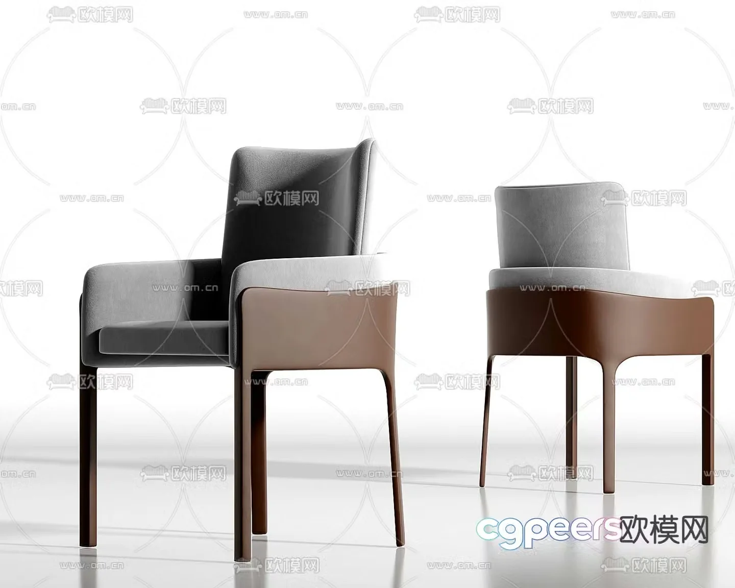 Light luxury chair dining chair 3d model