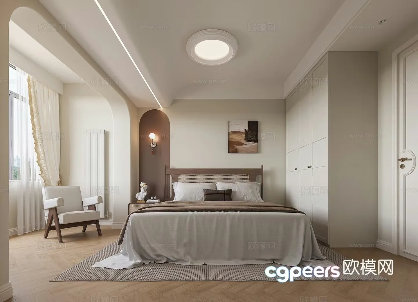 Middle-aged bedroom 3d model
