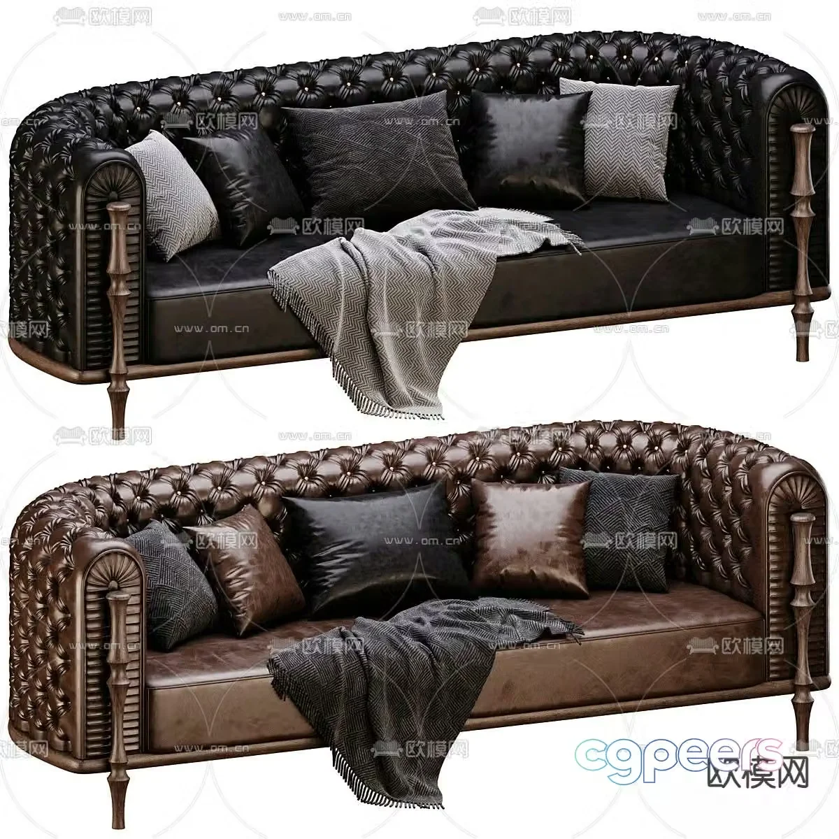 European style sofa double sofa 3d model