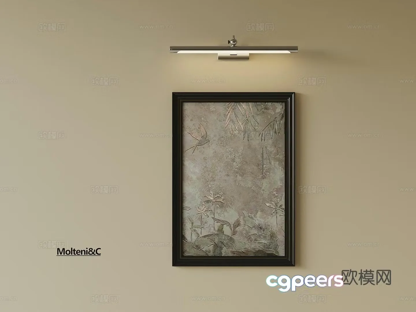 French retro style decorative painting 3d model