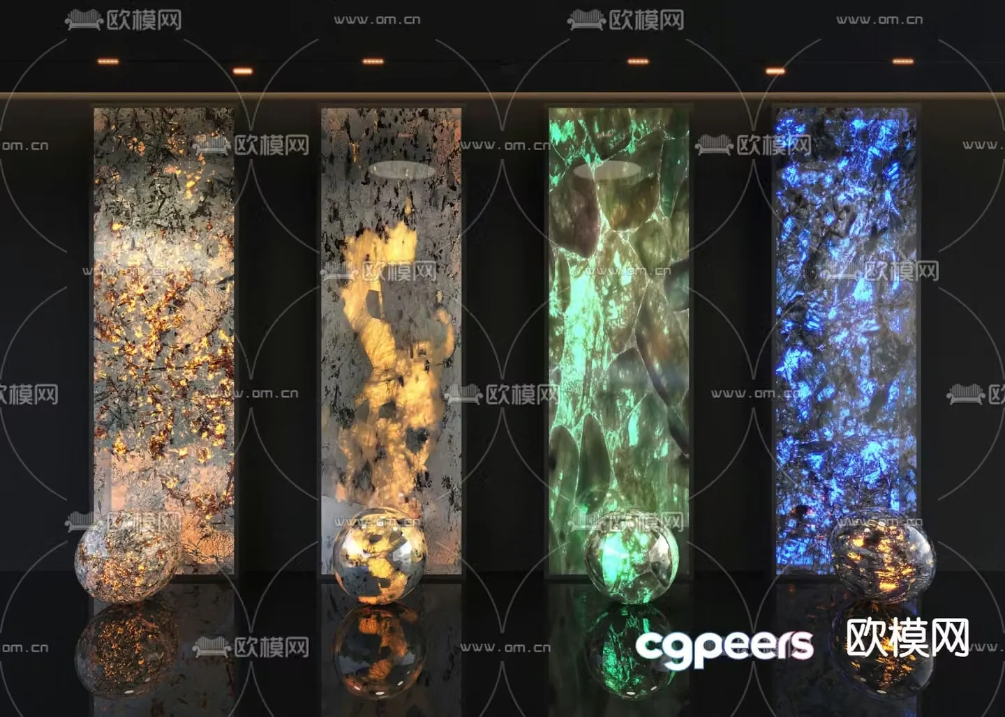 Translucent stone background wall 3d model