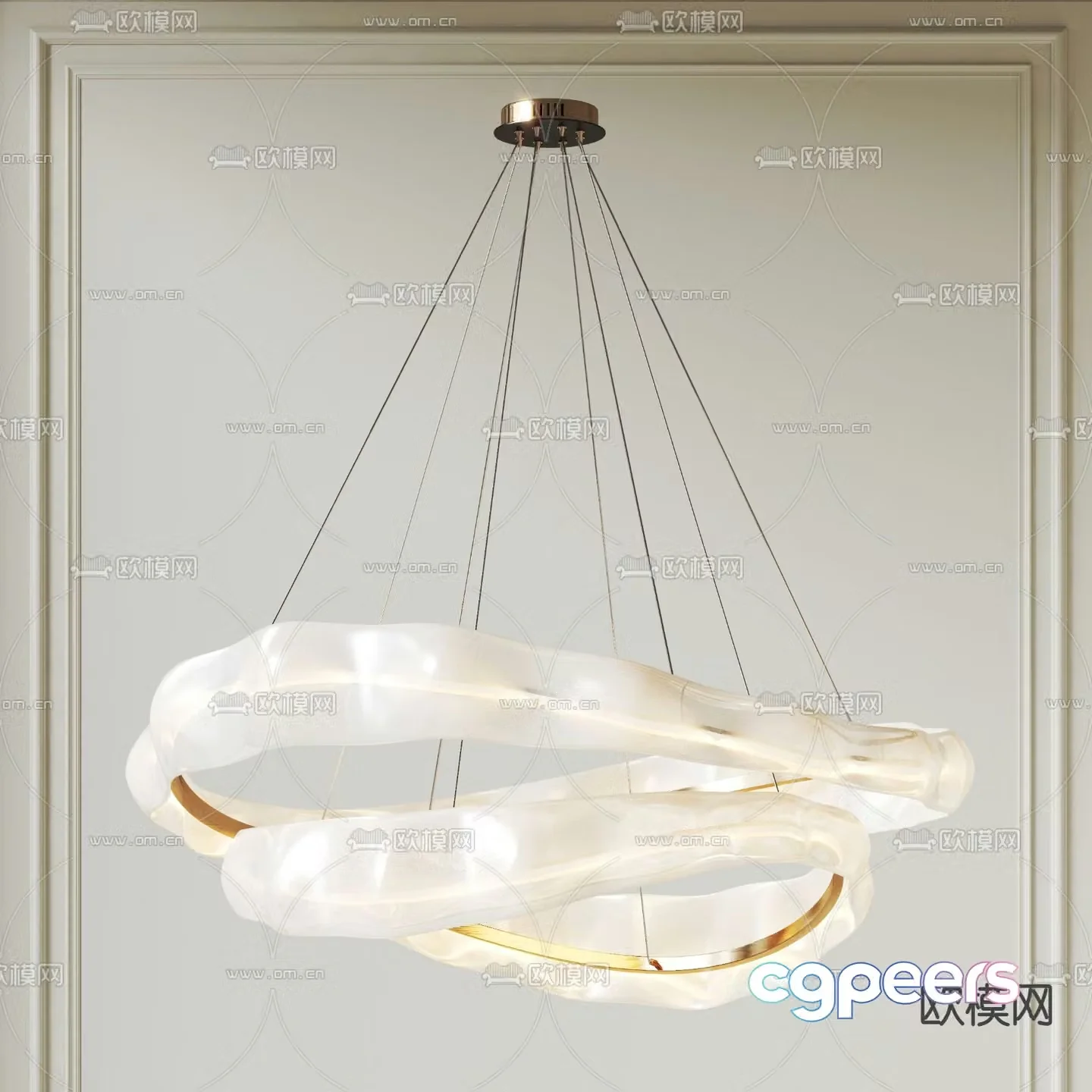 Modern chandelier glass chandelier d model