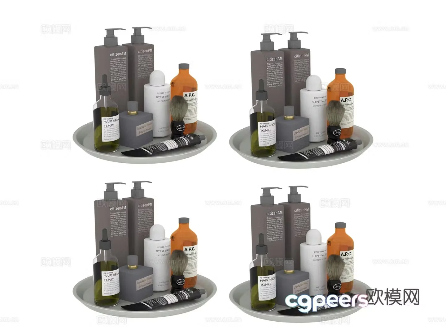 Toiletries Shampoo Shower Gel Aromatherapy 3D model