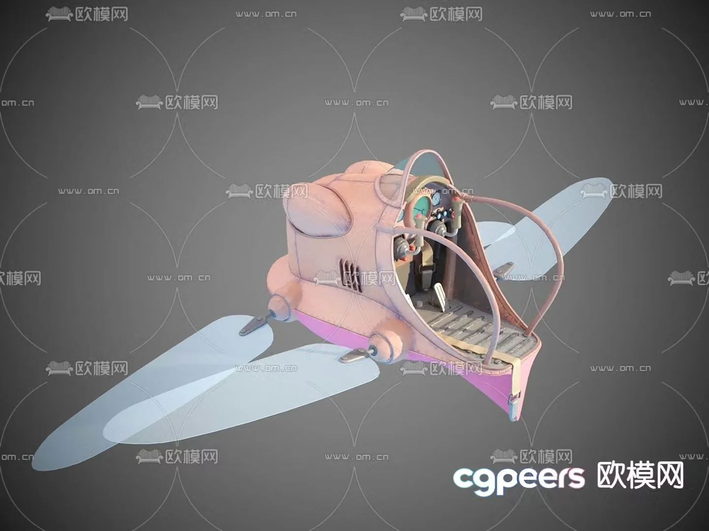 Cartoon spaceship 3d model
