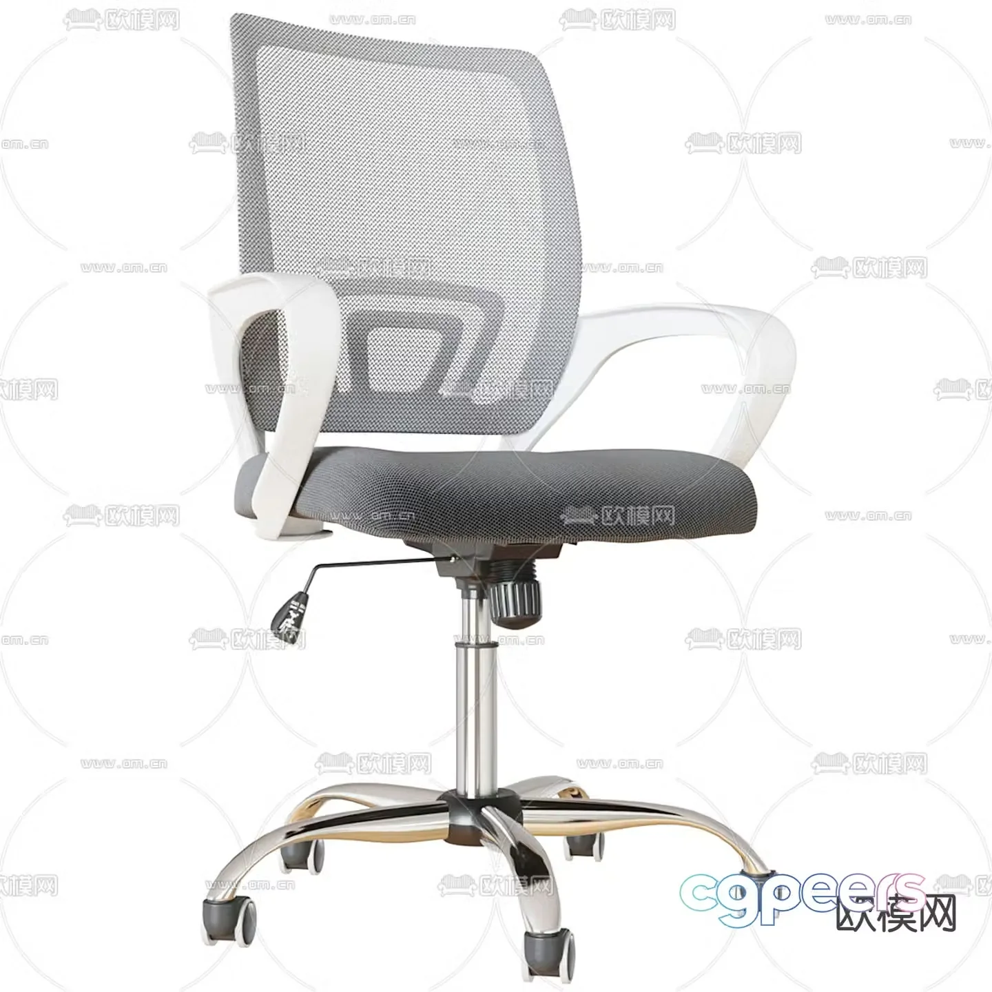 Mid back mesh chair office chair sliding chair 3d model