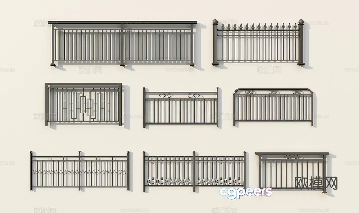 Modern guardrail 3d model