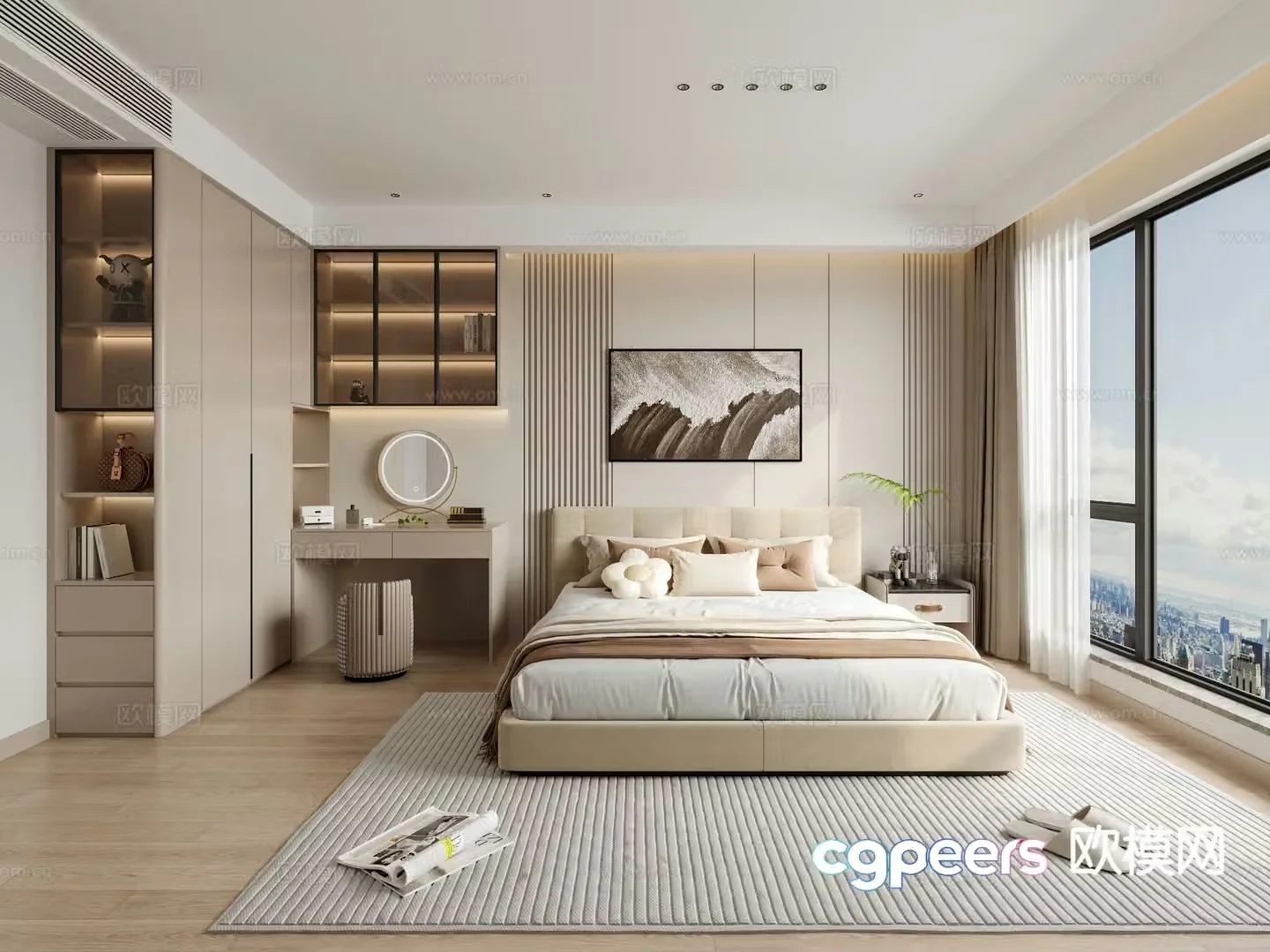Modern bedroom master bedroom 3d model