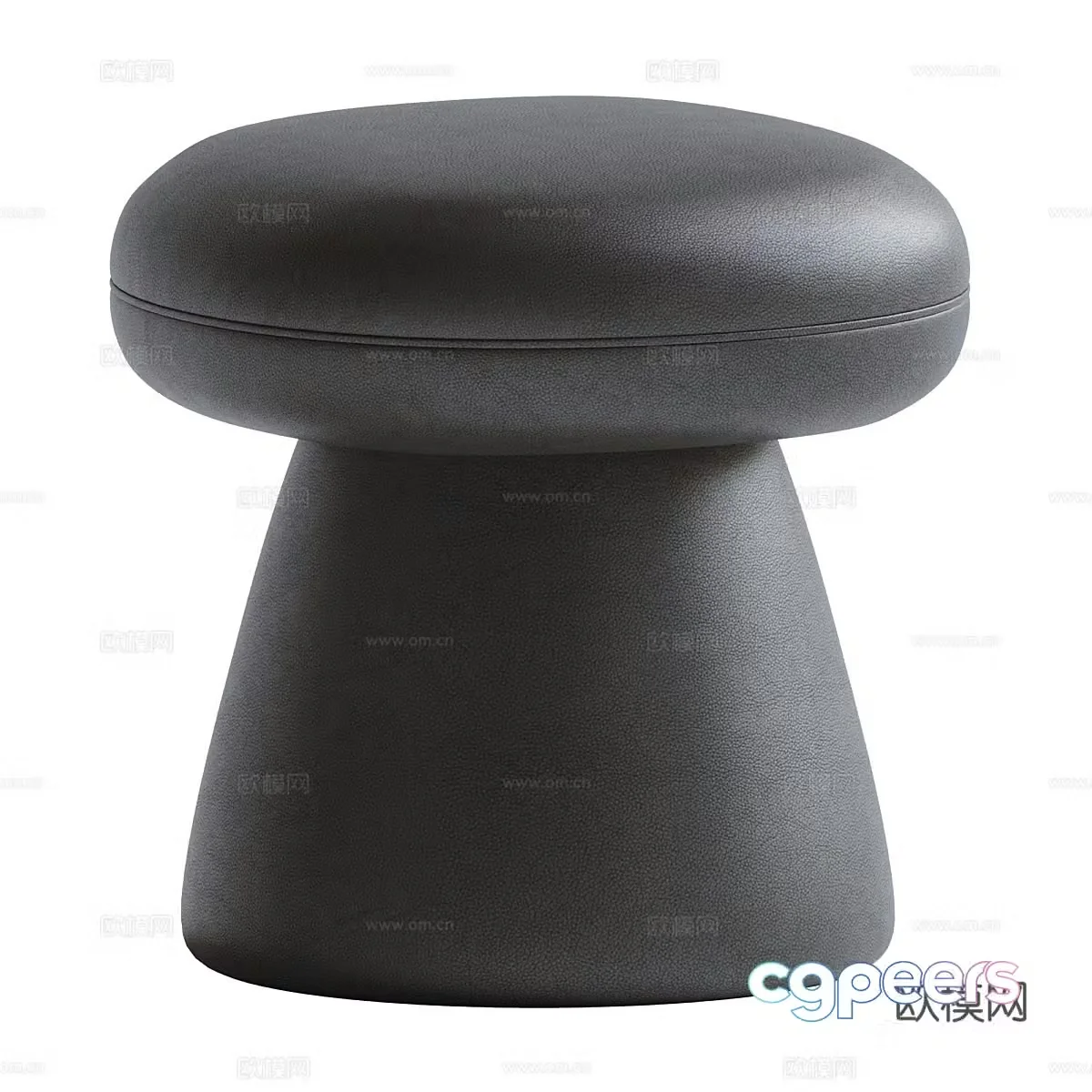 Modern Italian fabric leather round stool 3D model