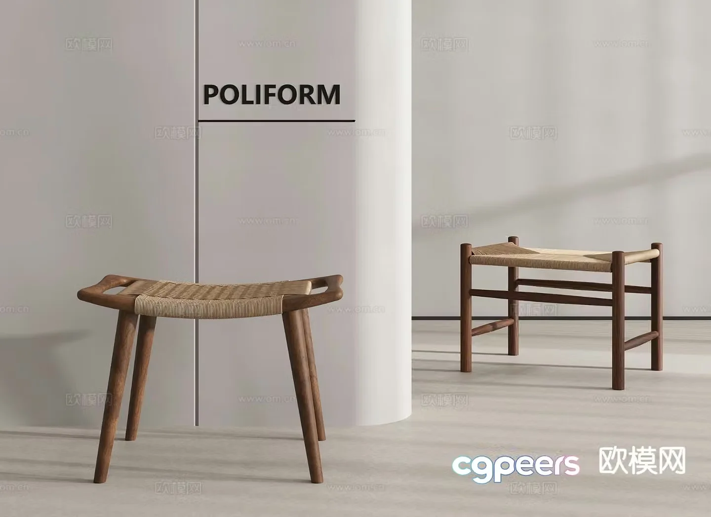 Medieval style stool shoe changing stool low stool 3D model
