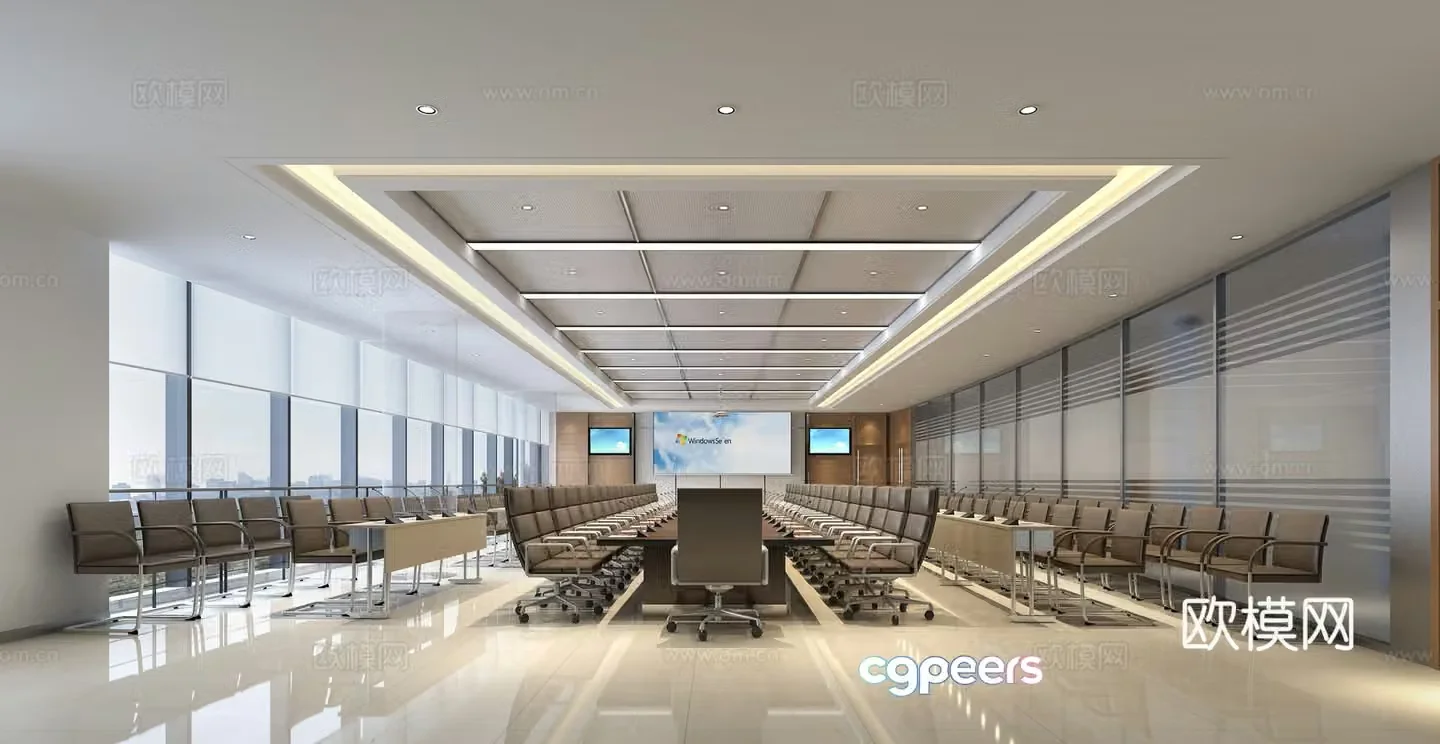 Modern large conference room 3d model