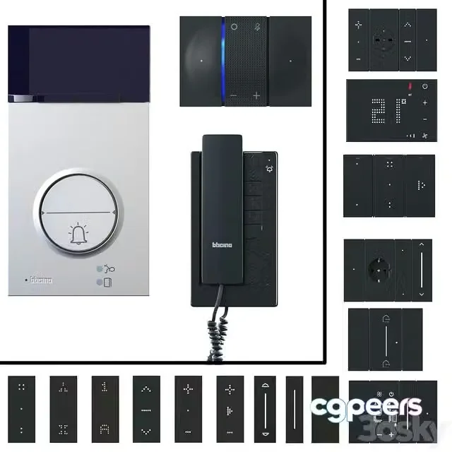 3ds Max Free – Door communication system Sockets and switches Bticino Bticino Living Now 2022 Black