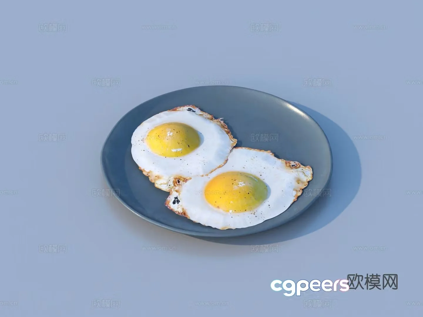 fried egg gourmet chinese food 3d model