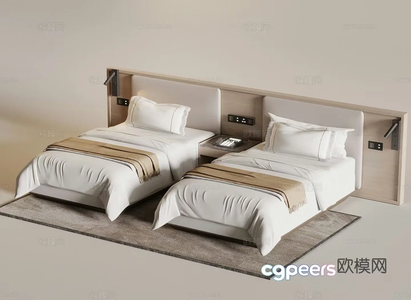 Bed Modern Double Bed 3D Model