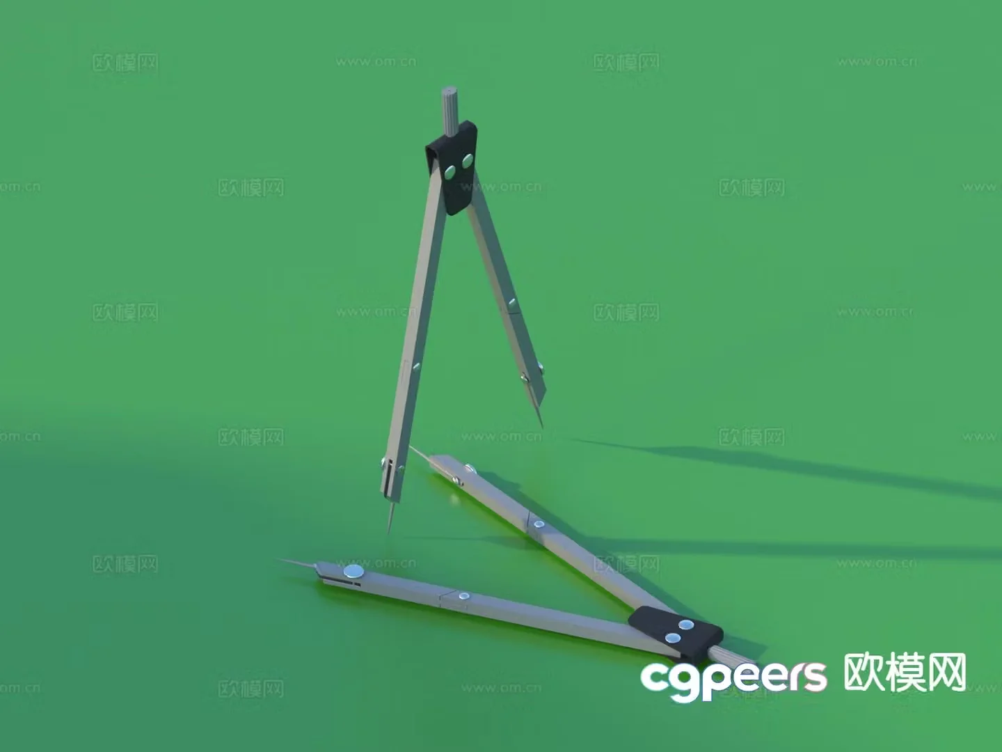 Compass stationery sketch 3d model