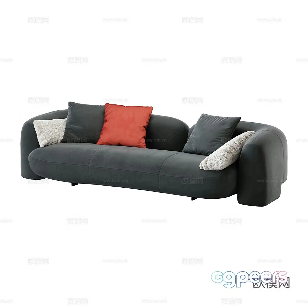 multi-person sofa living room sofa 3d model