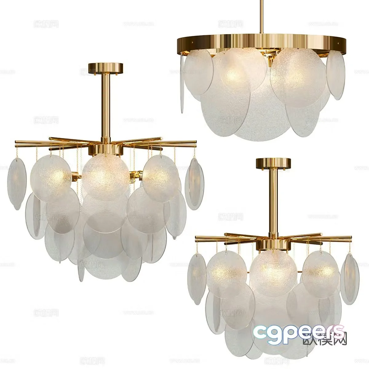 Modern light luxury decorative chandeliers 3d model