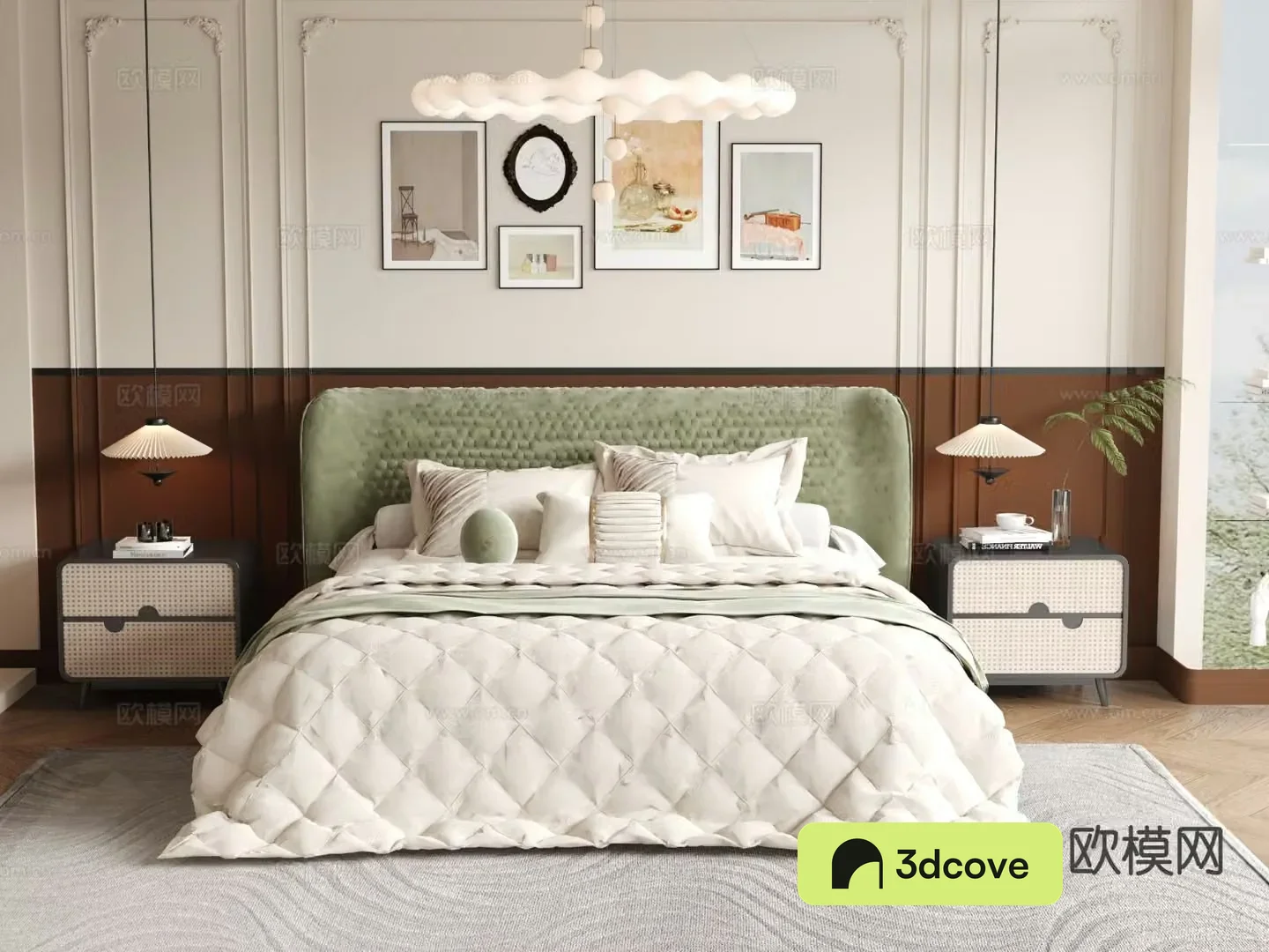 French double bed