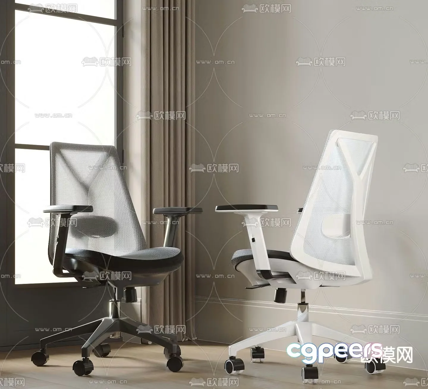 Modern office chair staff chair 3d model