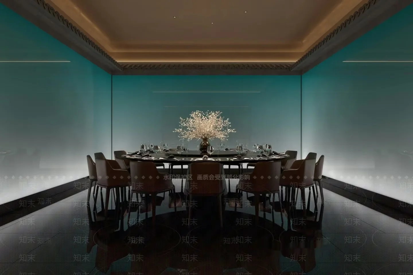 Large Dining Room Table 3D Model – 12609 – CORONA Render