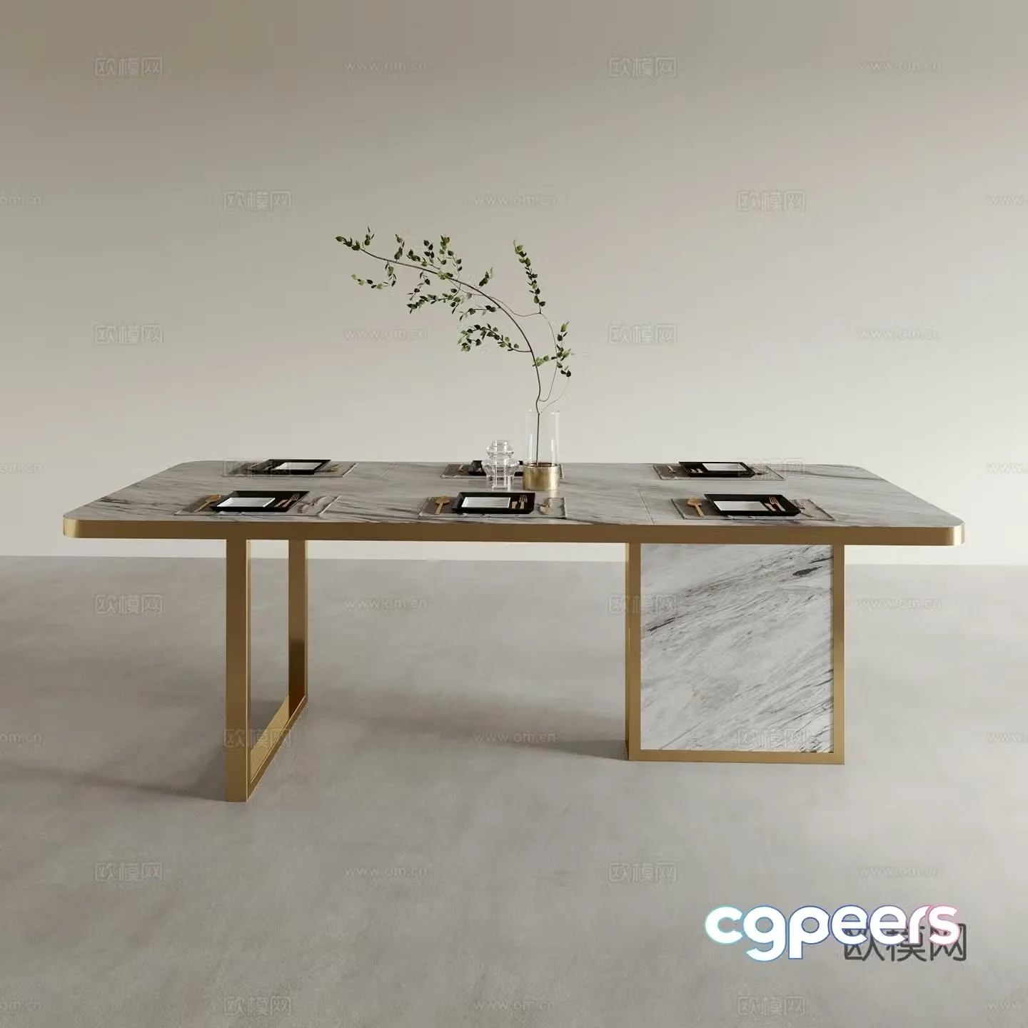 Modern dining table 3d model