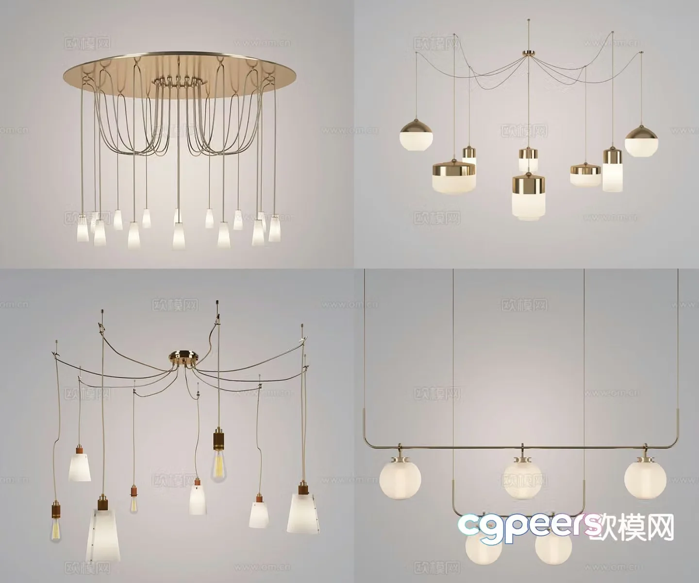 Light luxury chandelier hall chandelier 3d model