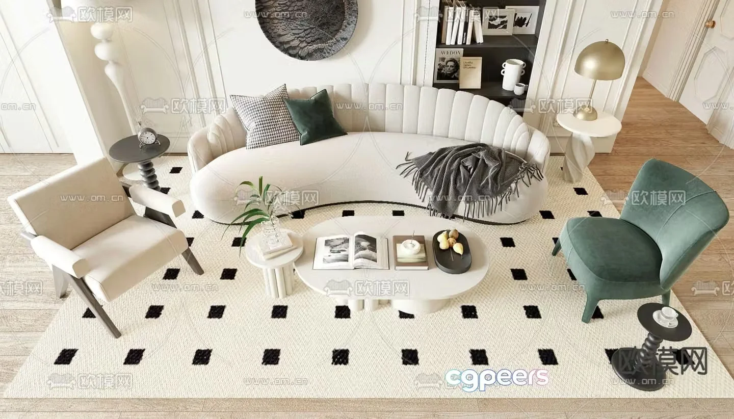 French sofa modular sofa 3d model