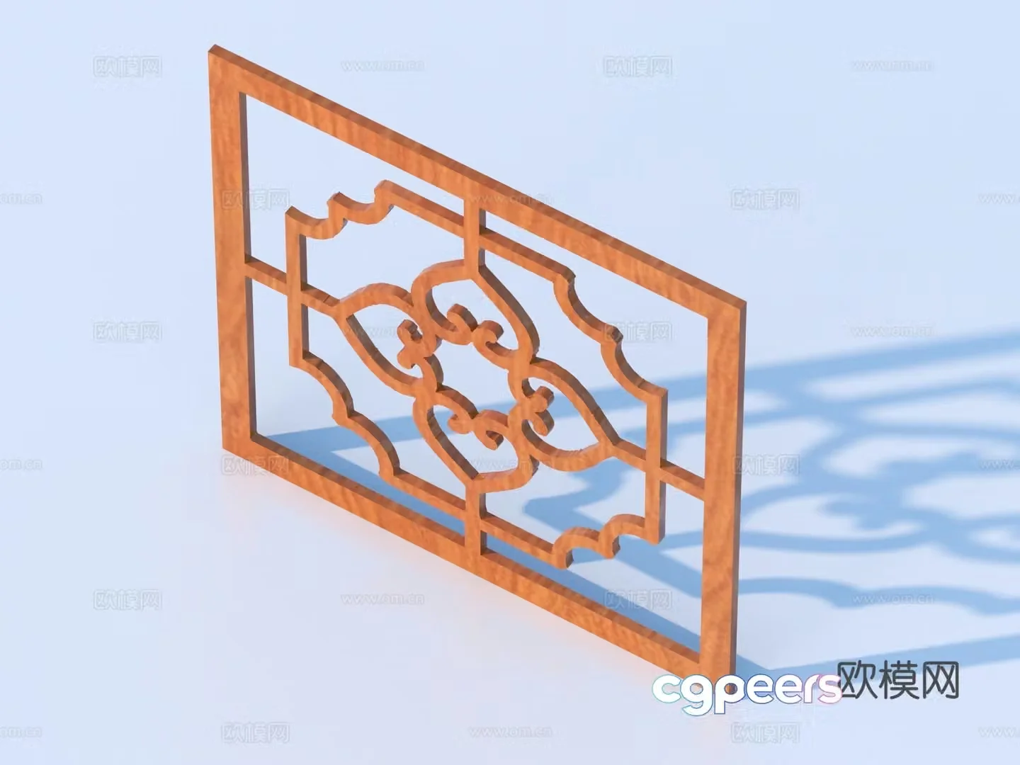 Carved window Grating window Hollow window Relief Wood carving 3D model