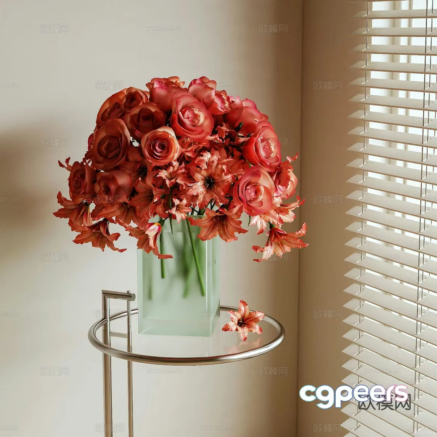 Modern flowers flower arrangement vase flowers 3d model