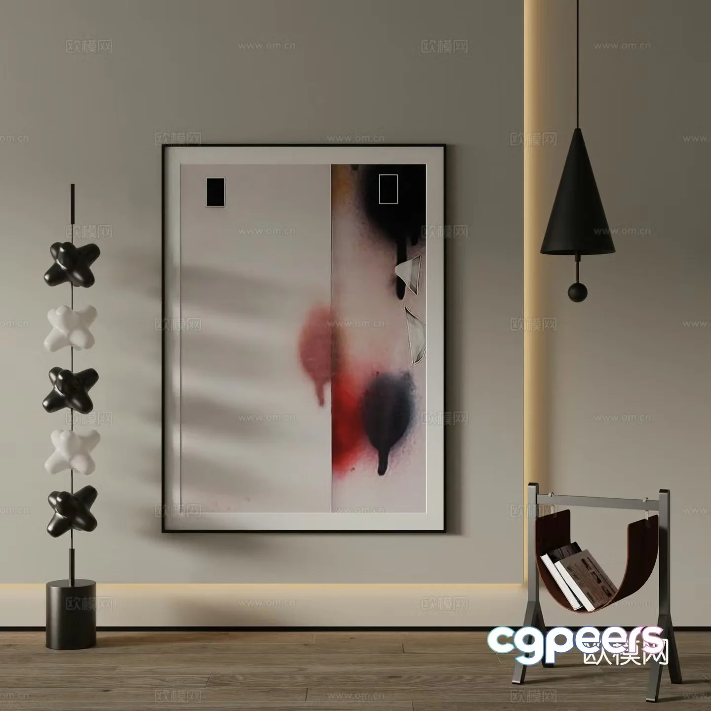 Modern Art Painting Decorative Painting 3D Model