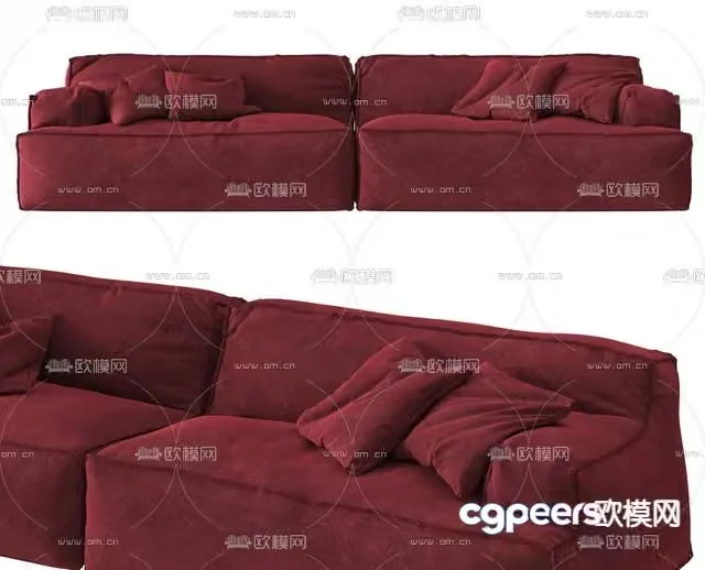 BAXTER fabric multi-person sofa 3d model