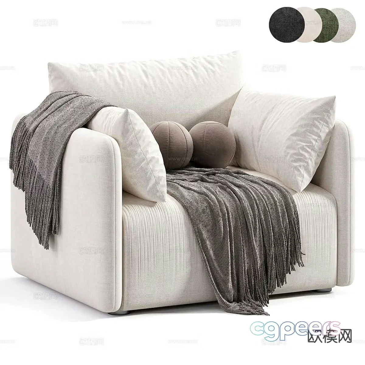 Single sofa leisure sofa 3d model