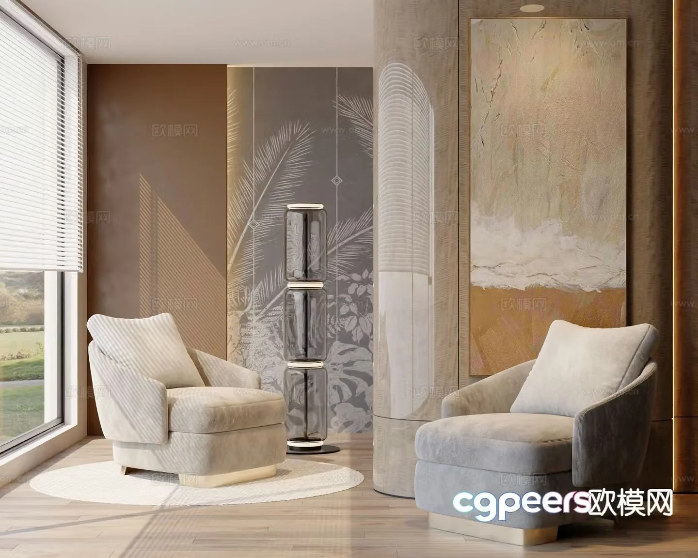 Modern casual sofa single sofa 3d model