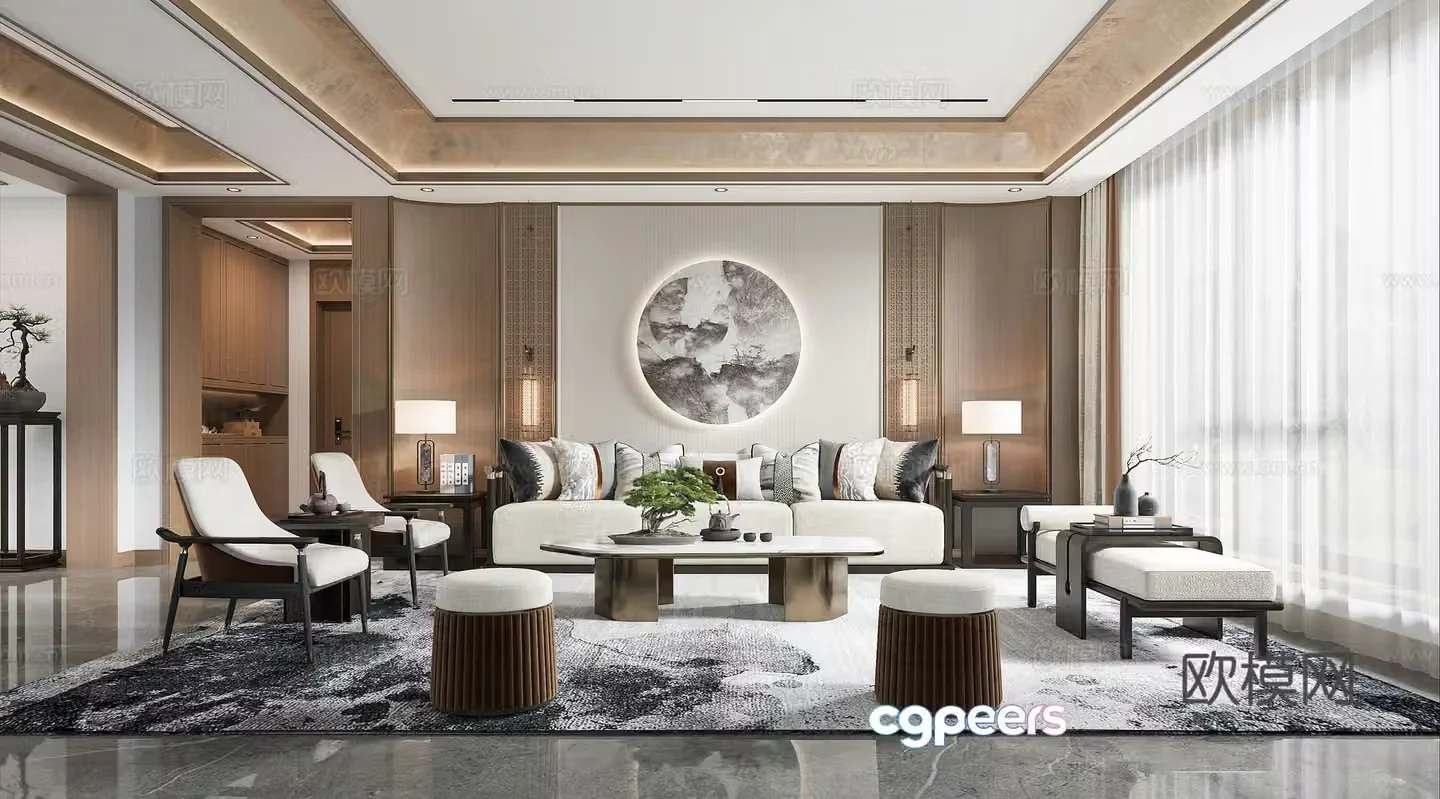 New Chinese living room 3D model
