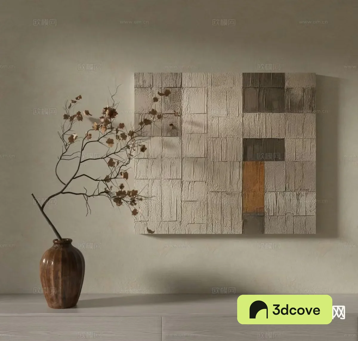 Wabi-sabi style oil painting texture painting decorative painting