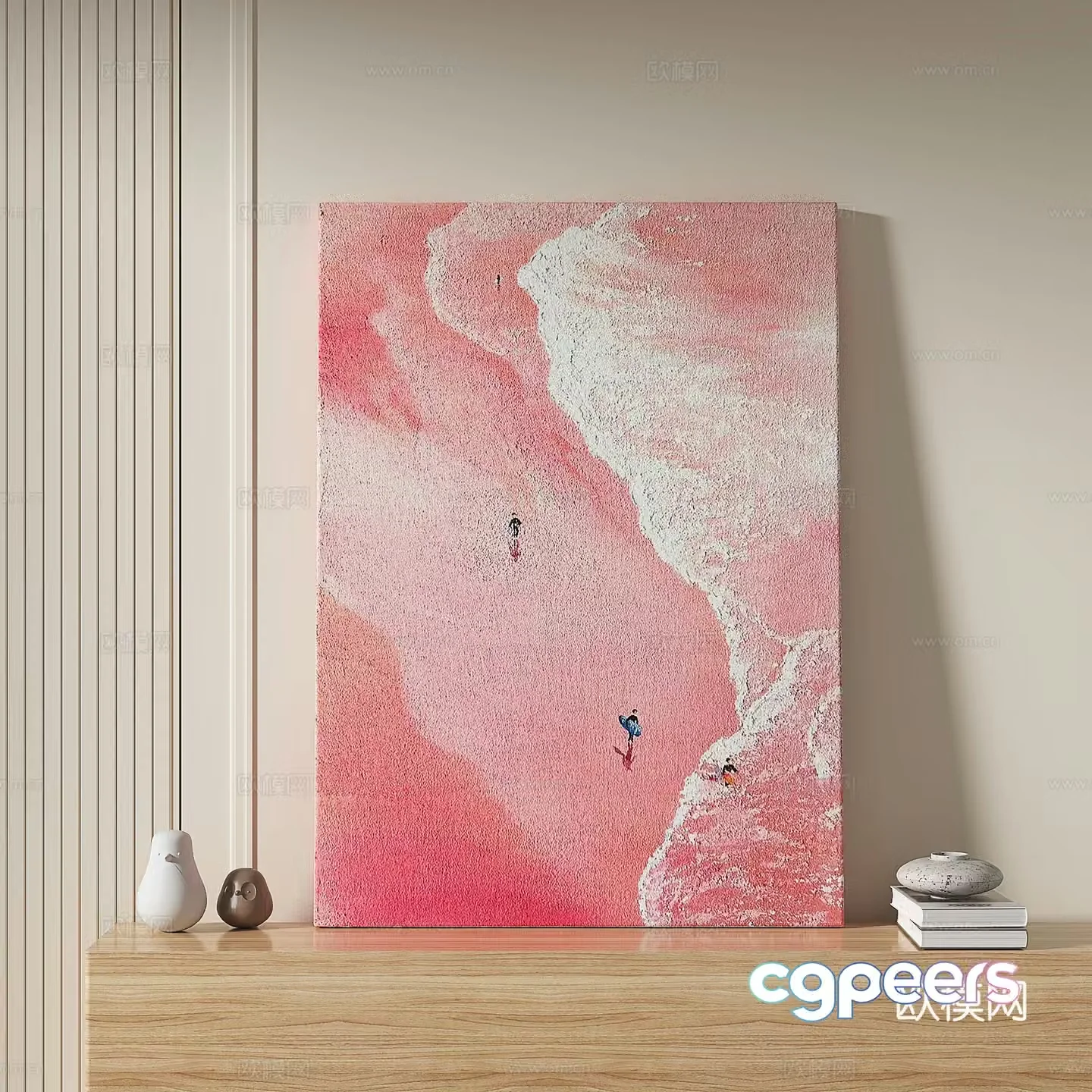 Modern simple light luxury wasabi decorative painting 3d model