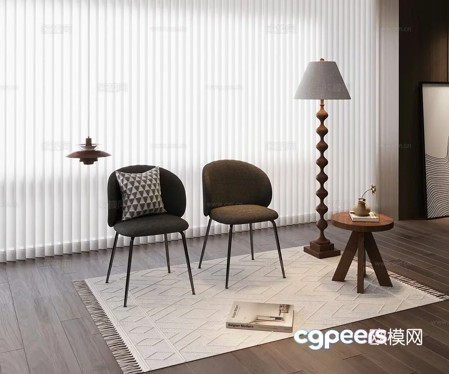 Modern single chair 3d model