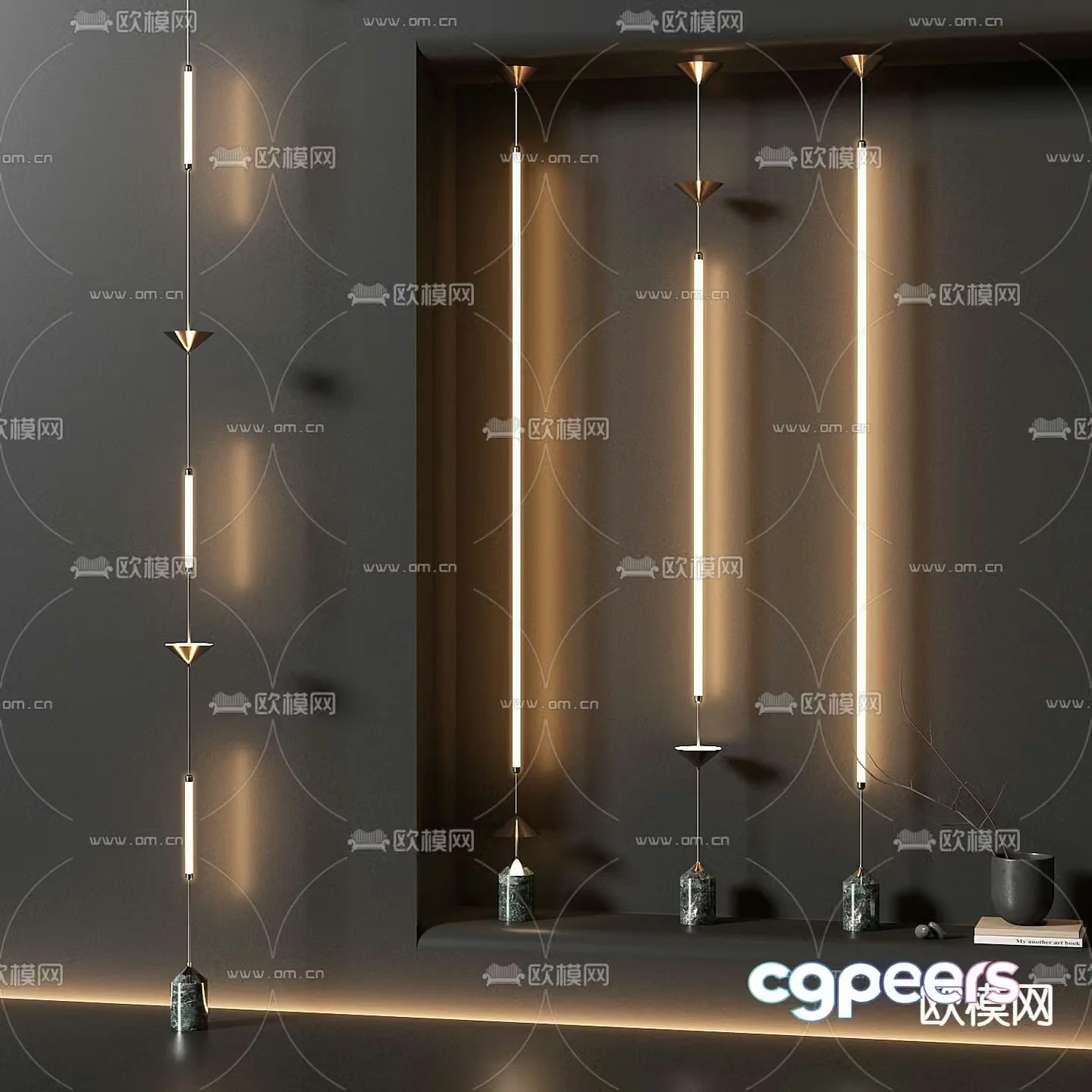 steel strip light skyline light 3d model