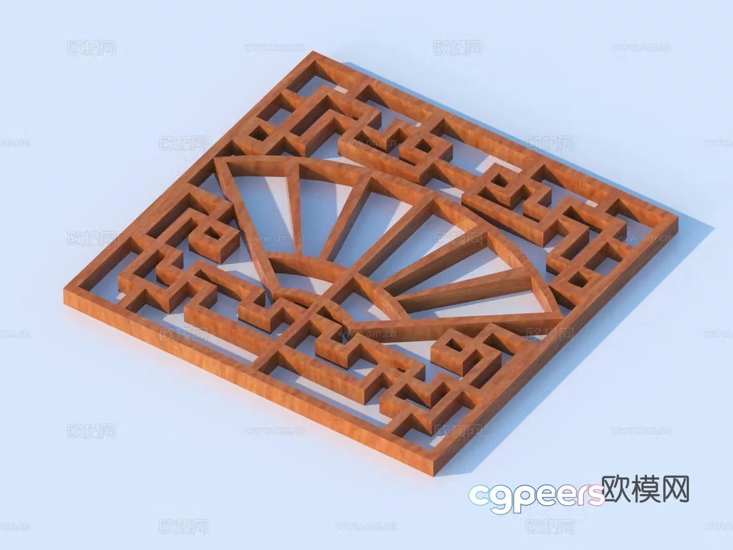 Carving window Grating window Hollow window Relief Wood carving 3D model