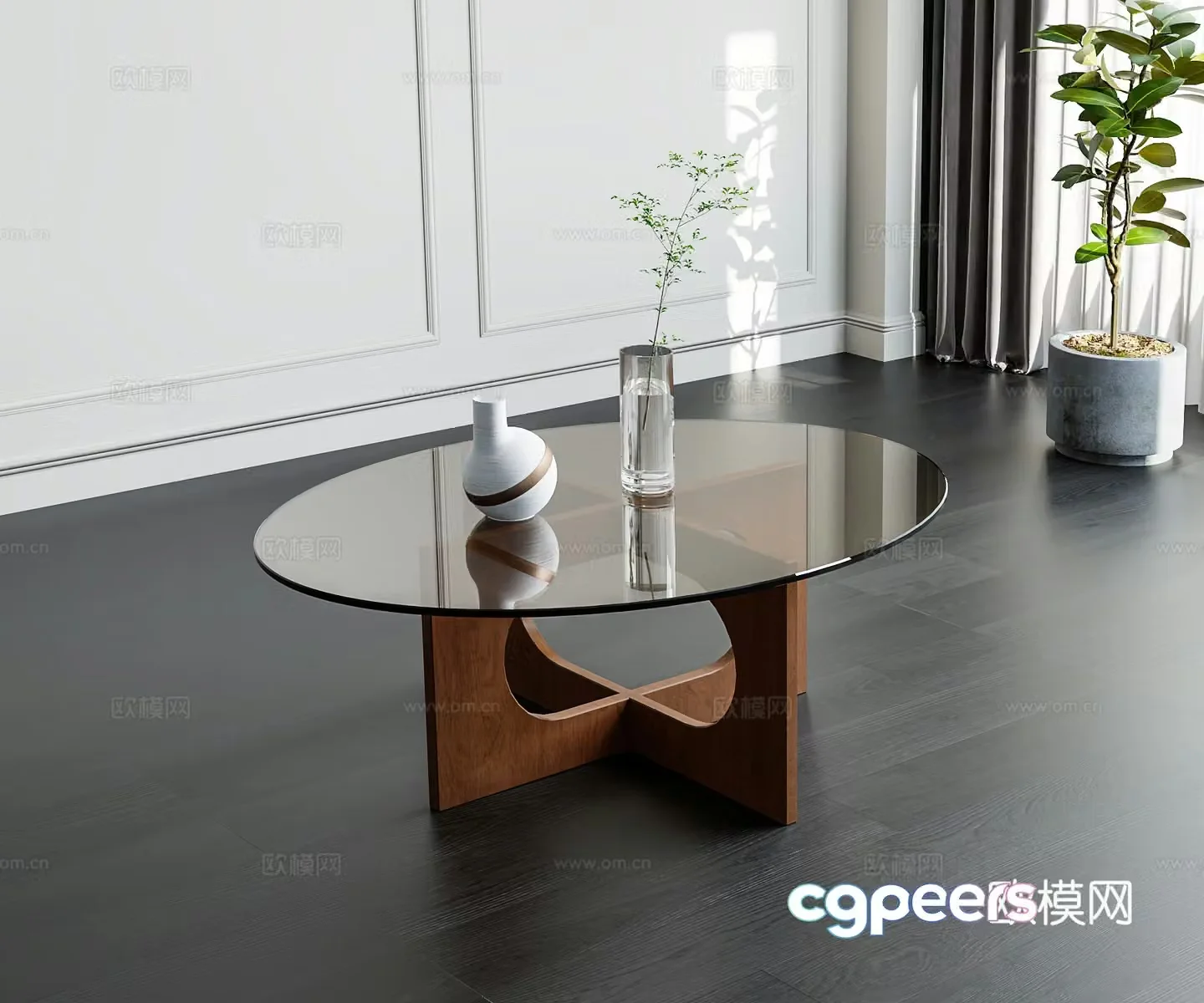 Modern medieval style coffee table jewelry ornaments 3D model