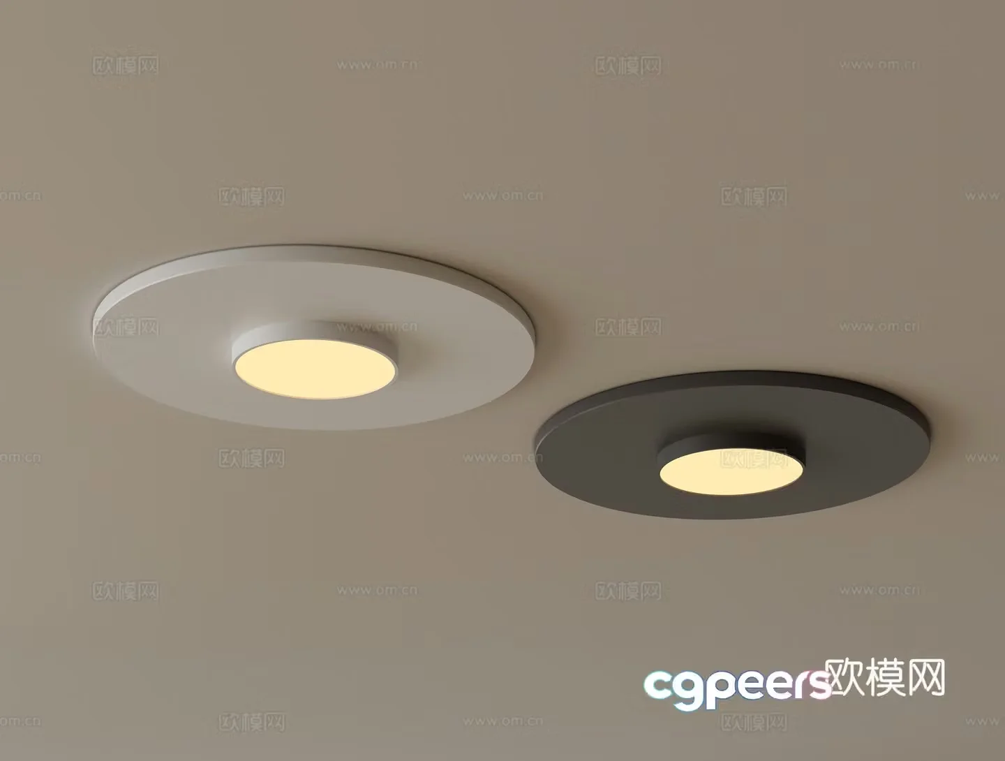 Round ceiling lamp bedroom lamp 3d model