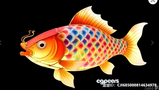 A Colorful Fish With Orange Fins 3D Model – 1383 – VRAY Render