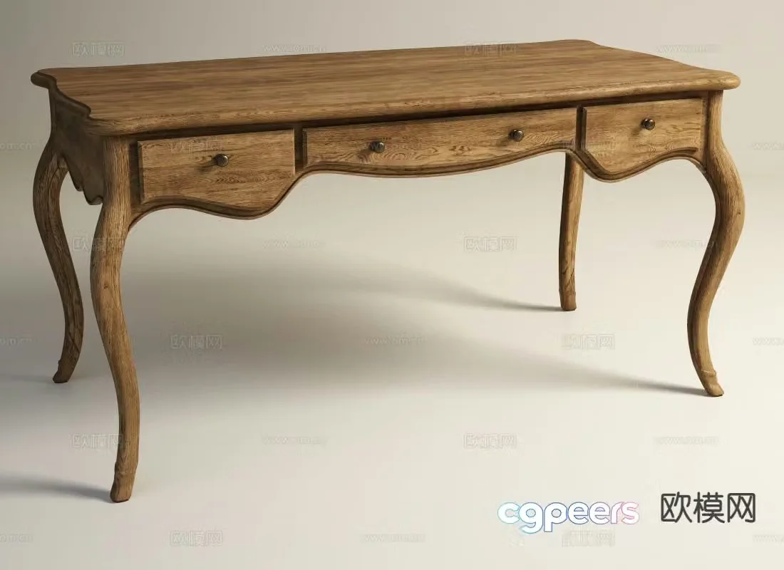 American desk writing desk computer desk 3d model